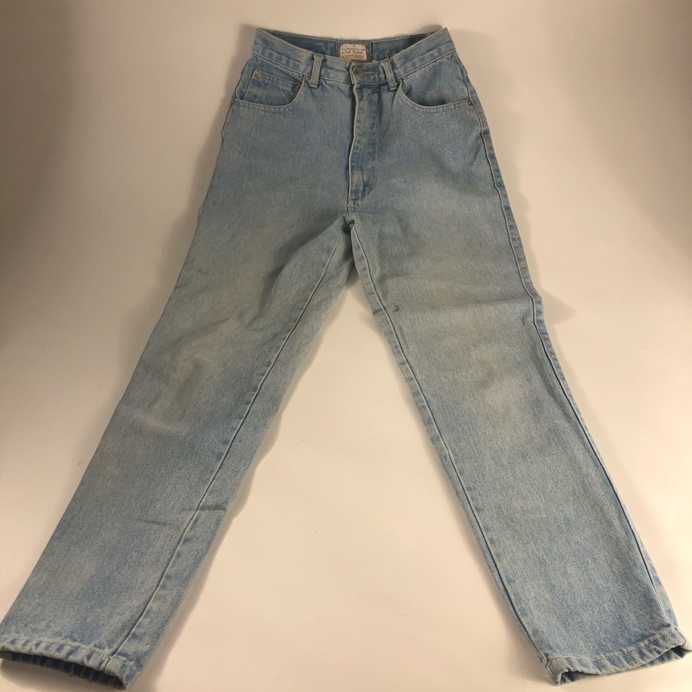 Vintage light denim high waist mom jeans Bonjour